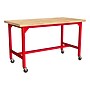 Learniture Ideate Series 72"W x 36"D Butcher Block Table, Beige/Red (LNT-NOR3009BB-RD-PK-SO)~#|#~88FB80EB-1BA0-4B5B-87F0199893DF1615_sc7