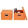 Household Essentials Medium Stackable Folding Fabric Storage Bin, 8" x 13"x 15", 27.01 Qt., Orange, 2/Pack (702-1)~#|#~8903E059-156F-4C20-89760E3A6A86CA0D_sc7