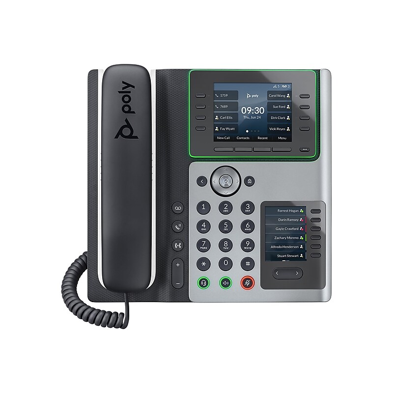 Poly Edge E450 VOIP Phone, Silver/Black (82M90AA) image 1
