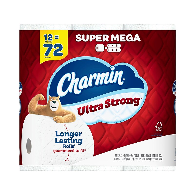 Charmin Ultra Strong Toilet Paper, 2-Ply, White, 363 Sheets/Roll, 12 Rolls/Pack (04311) image 1