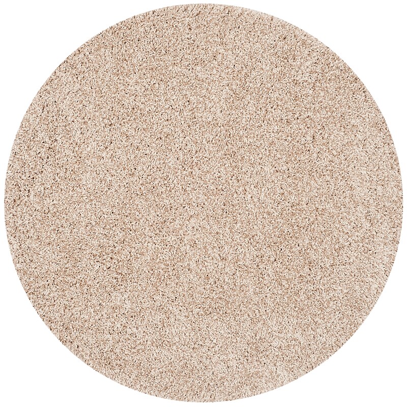 Safavieh California Shag 4' x 4' Round Machine Made Rug, Beige (SG151-1313-4R) image 1