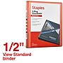 Staples 1/2" 3-Ring View Binder, D-Ring, Orange (26430-CC)~#|#~8912043A-3B12-436D-9B43518A5EFD8A7F_sc7