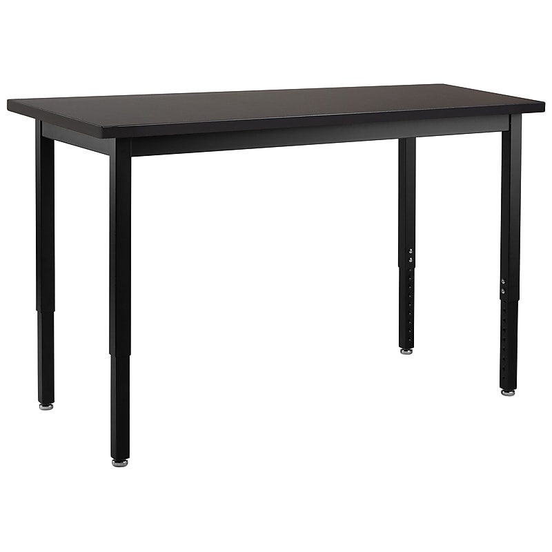 National Public Seating SLT Series 24"W x 54"D Height Adjustable Utility Table, Black (SLT3-2454C) image 1