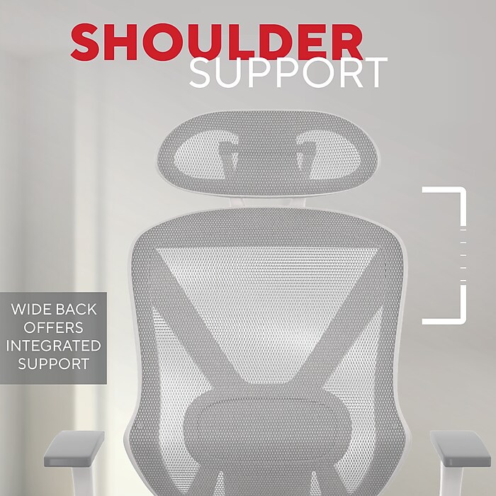 Staples Dexley Ergonomic Mesh Swivel Task Chair, Gray (UN61365