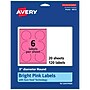 Avery Laser/Inkjet Round Multipurpose Labels, 3" Dia., Bright Pink, 120/Pack (94513)~#|#~891AF160-BA0C-4EE0-8487160772BEF391_sc7