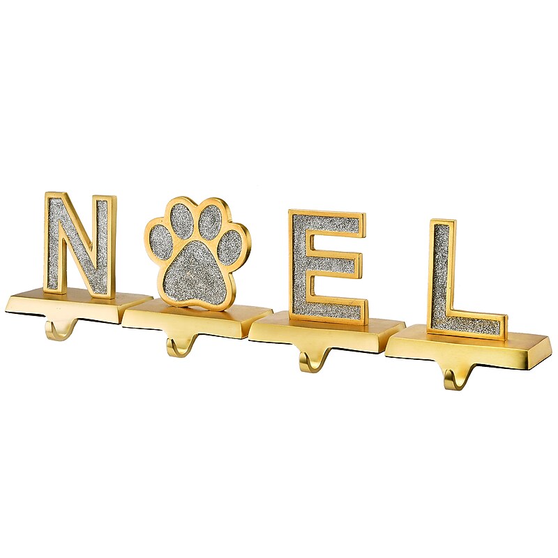 National Tree Company 5" Silver Sparkle NOEL Stocking Holders, 4-Pieces (MO57-MAE20211-1) image 1