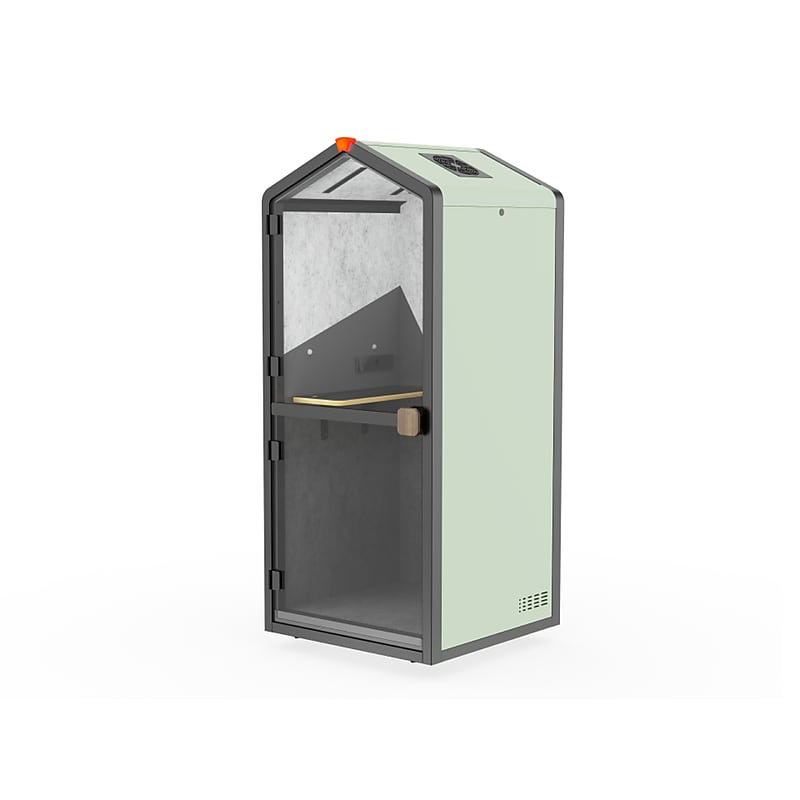 Flexispot Quick Install Series Solo Pro Sound Absorbing Privacy Booth, Green (EP1SG) image 1