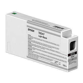Epson T834700 UltraChrome HD Light Black Ink Cartridge, 150ml (T834700)