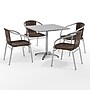 Flash Furniture Lila Indoor-Outdoor 31.5'' Square Table Set with 4 Rattan Chairs, Dark Brown (TLH32SQ020CHR4)~#|#~892A3A26-FA1D-40BC-96D5FEE3647670A2_sc7