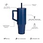 Elemental Commuter Series Stainless Steel Triple Wall Insulated Tumbler with 2 Straws & Handle, 40 oz., Navy Blue (ET40NB8)~#|#~893024FB-FB07-4CCB-8CE497CD4A7E0EE8_sc7