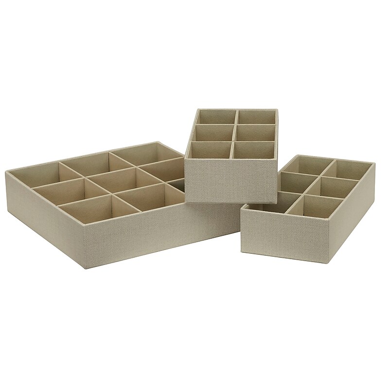 Household Essentials Drawer Organizers, Cream, 3/Pack (751-1) image 1