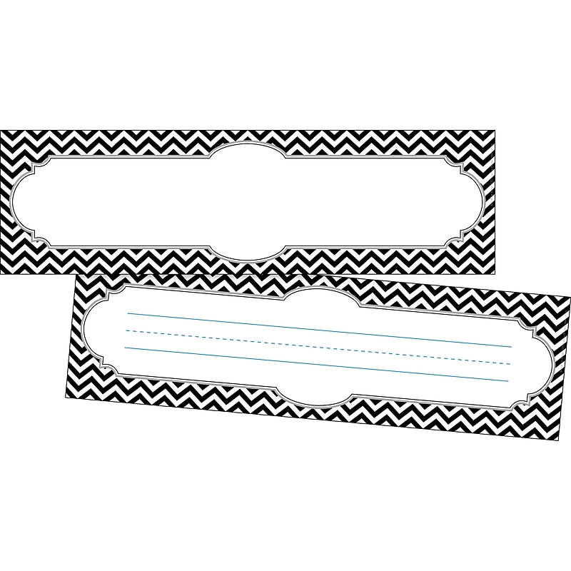 Barker Creek Black Chevron School Name Plates, 12" x 3.5", 72/Set (BC3802) image 1