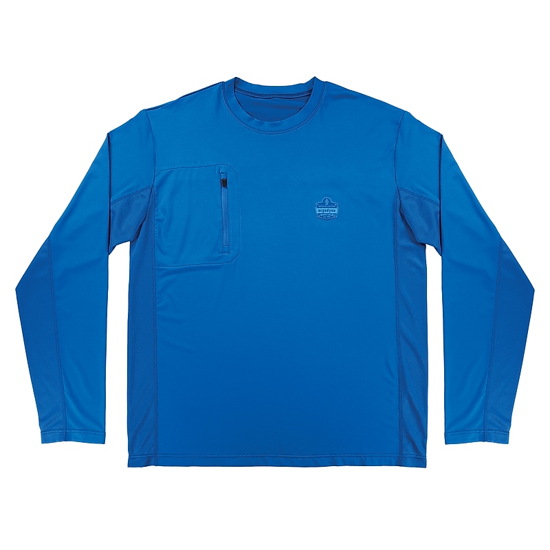Chill-Its 6689 Long Sleeve Cooling Sun Shirt with UV Protection, Blue, XL (12155) image 1