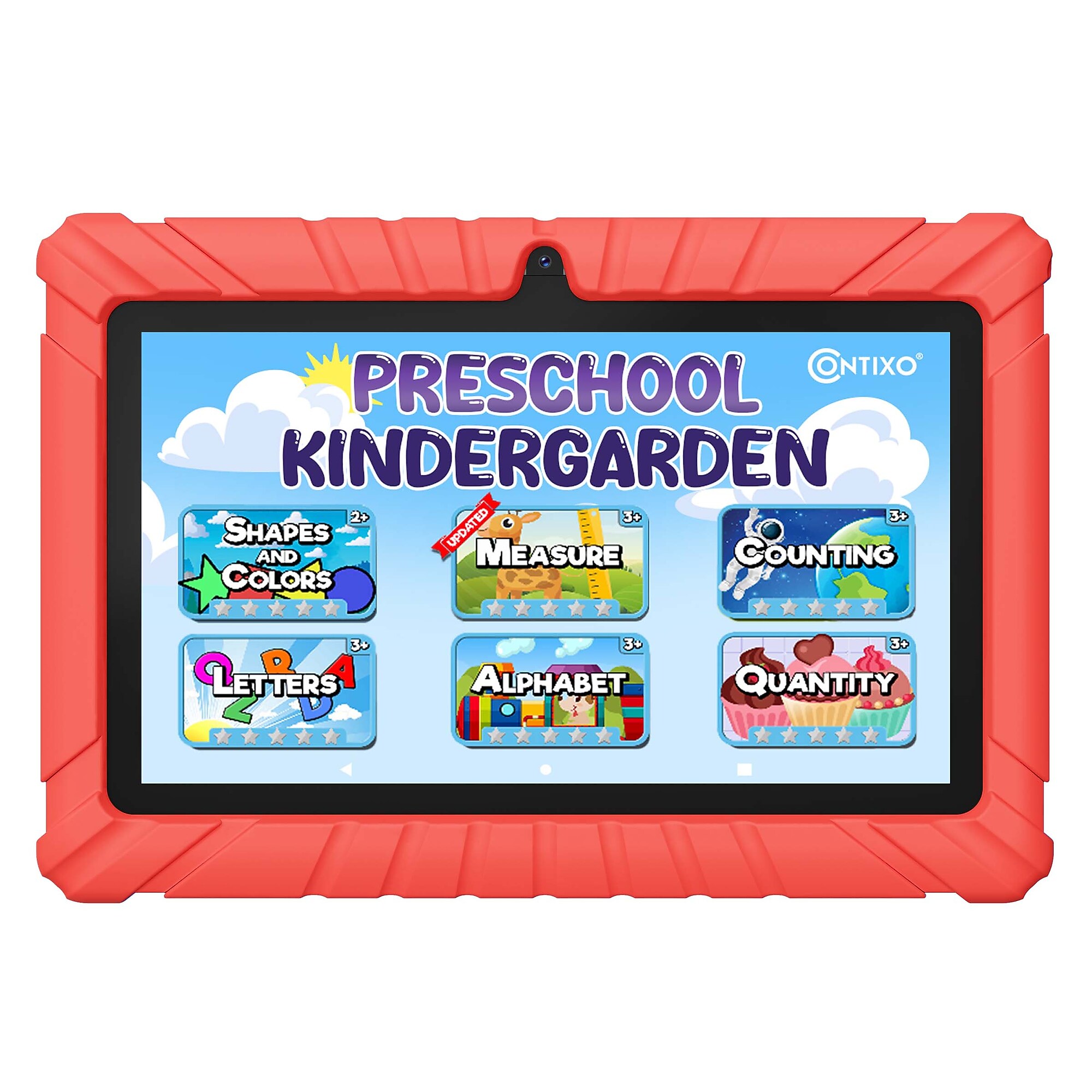 V8 7” Tablet, Quadcore, Wi-Fi, 32GB, Android 13 Bundled with Educational Apps & Durable Kid-Proof Case, Red (V8-2 REDDIS) Sansujyuku sansujyuku.com
