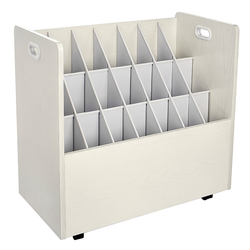 AdirOffice 21-Slot Mobile Roll File, 28.5"H x 30"W x 15.75"D, White (625-WHI-KIT1) image 1