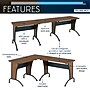 Techni Mobili Deluxe L-Shaped Desk with Inline Team Desk Option, Walnut/Grey(RTA-3806-M615)~#|#~89461460-A5DF-493A-BBC9AF0D14B55689_sc7