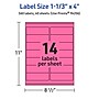 Avery Laser/Inkjet Rectangle Multipurpose Labels, 1-1/3" x 4", Bright Pink, 560/Pack (94206)~#|#~894C2294-25EA-49A6-A657E5D2357037E7_sc7