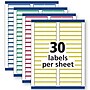 Avery Sure Feed Laser/Inkjet File Folder Labels, 2/3" x 3-7/16", Assorted, 750 Labels/Pack (6466)~#|#~894DAE48-5E0F-425D-A29BA8149A223AFB_sc7