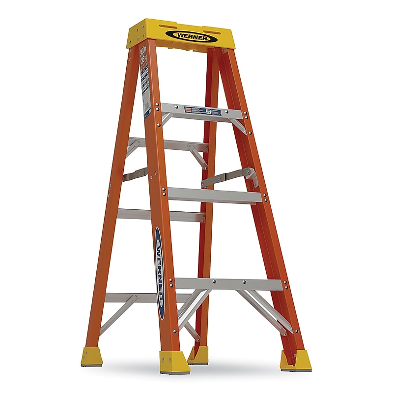 Werner 4' Fiberglass Step Ladder, 300 lbs. Capacity (6104) image 1