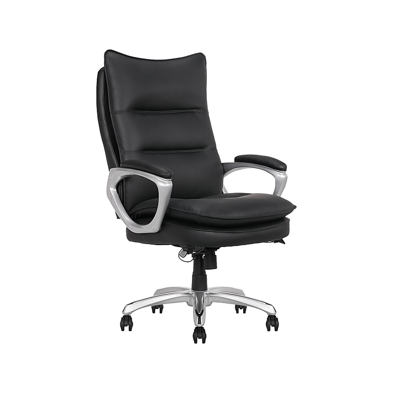 La-Z-Boy Jenkins Ergonomic Bonded Leather Executive Big & Tall Chair, 400 lb. Capacity, Black (60075-BLK) image 1