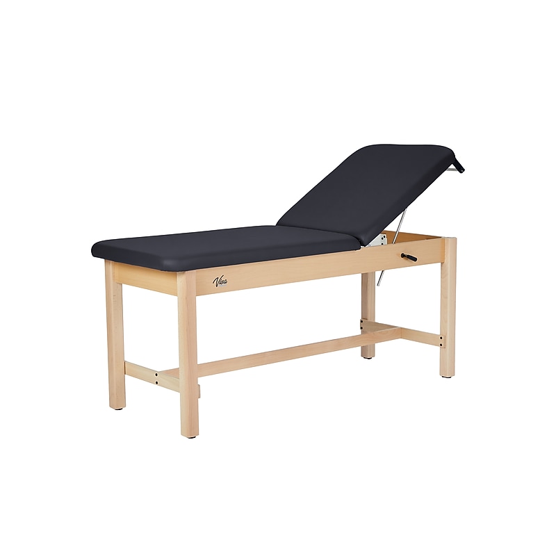 Aristo Wood Physician Exam Table with Adjustable Backrest, Paper Cutter, and Holder, 500lbs. Capacity, Black (ADI996-HBF-BLK) image 1