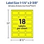 Avery Laser/Inkjet Multipurpose Rectangle Labels, 1-1/4" x 2-3/8", Neon Yellow, 360/Pack (94227)~#|#~895DA5A0-A476-4EF3-B6FF7912C76F2974_sc7