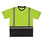 Ergodyne GloWear 8294BK High Visibility Short Sleeve Black Bottom T-Shirt, ANSI Type R Class 2, Lime, X-Large (22275)~#|#~895EBBE2-FE33-4944-A7B3FDD6E68FC488_sc7