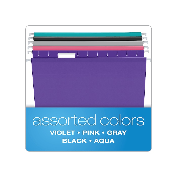 Pendaflex Reinforced Hanging File Folders, 1/5 Tab, Letter Size