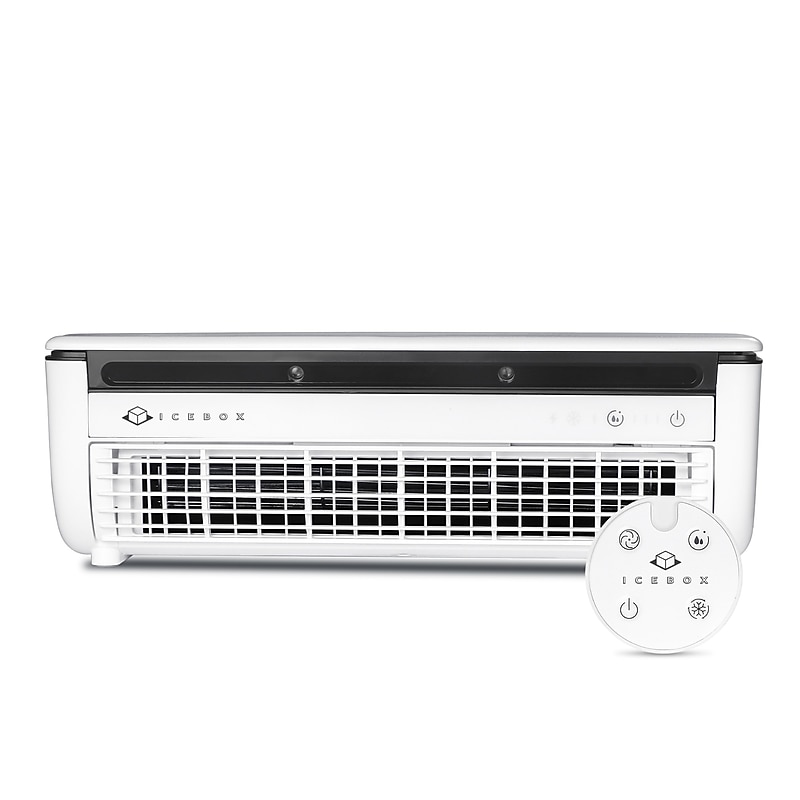 ICEBOX Evaporative Cool Mist Tabletop Humidifier, 8.8 oz., For Rooms 100 sq. ft., White/Gray (IBCF200W) image 1