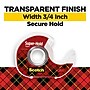 Scotch Super-Hold Invisible Clear Tape Refill, 0.75" x 18.05 yds., 1" Core, Clear, 4 Rolls/Pack (4198)~#|#~898B6301-8EF0-42F4-A639C042F84611AC_sc7