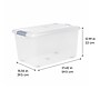 Iris Store & Slide 61 Quart Storage Bin with Lid, Plastic, Clear, 6/Carton (270017)~#|#~89949D1A-B76D-433B-B613CFD052036579_sc7