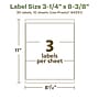 Avery EcoFriendly Laser/Inkjet Rectangle Multipurpose Labels, 3-1/4" x 8-3/8", White, 30/Pack (94251)~#|#~8997AE34-B88F-4CEF-860F26B7182E6272_sc7