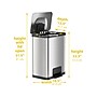 HLS Commercial Stainless Steel Step Trash Can with Hinged Lid, 13-Gallon, Silver (HLS13SS)~#|#~899AA393-07AE-4A18-B4DD4E95B191AA92_sc7