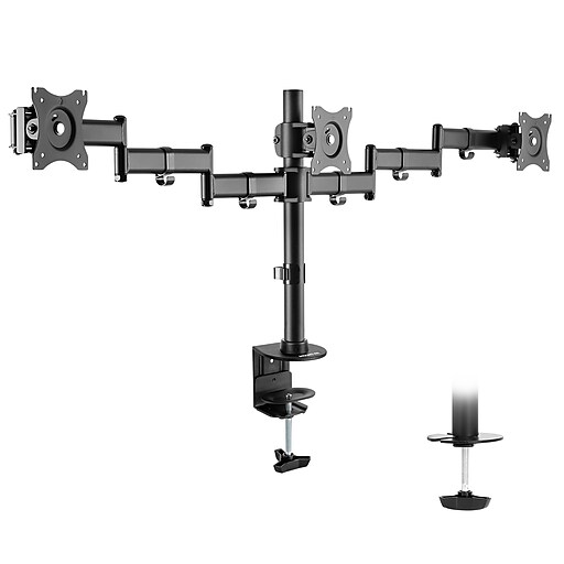MountIt! Triple Monitor Mount 3Screen Desk Stand, Holds Up to 66 lbs