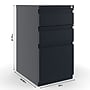 Staples 3-Drawer Vertical File Cabinet, Locking, Letter, Black, 19.88"D (24874D)~#|#~899EEEBF-2A88-4FAD-9C95CA94D0F52CAC_sc7