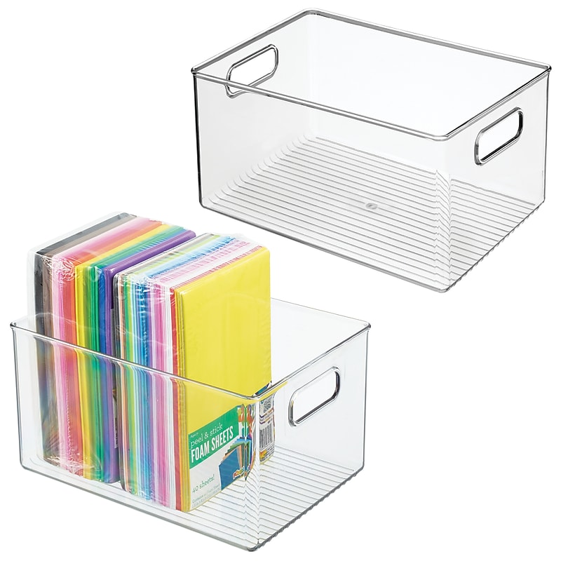 iDESIGN Small Stackable Plastic Storage Bin, Clear, 2/Pack (28169M2) image 1