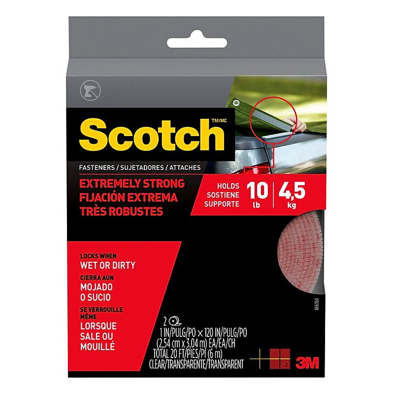 Scotch Extreme Fasteners, 1" x 10 ft., Clear, 1 Set (RF6760) image 1