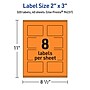 Avery Laser/Inkjet Multipurpose Rectangle Labels, 2" x 3", Bright Orange, 320/Pack (94237)~#|#~89A393A9-8F3E-49F6-A56D321495EA4D0C_sc7