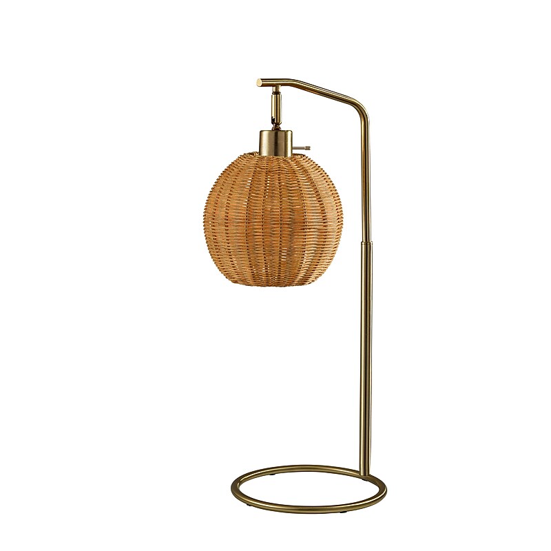 Adesso Maeve 25" Incandescent Table Lamp, Antique Brass/Brown (9406-21) image 1