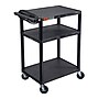 Luxor ENDURA AV 3-Shelf Media Utility Cart with Electric Power, Black (LP34E-B)~#|#~89A7EFD5-B9D2-4AAC-A94D2B1B25369E55_sc7