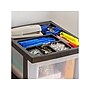Iris 2-Compartment Stackable Desktop Storage Drawer, Black/Translucent White (116352)~#|#~89B04E3F-656D-4309-816CF9A464688C10_sc7