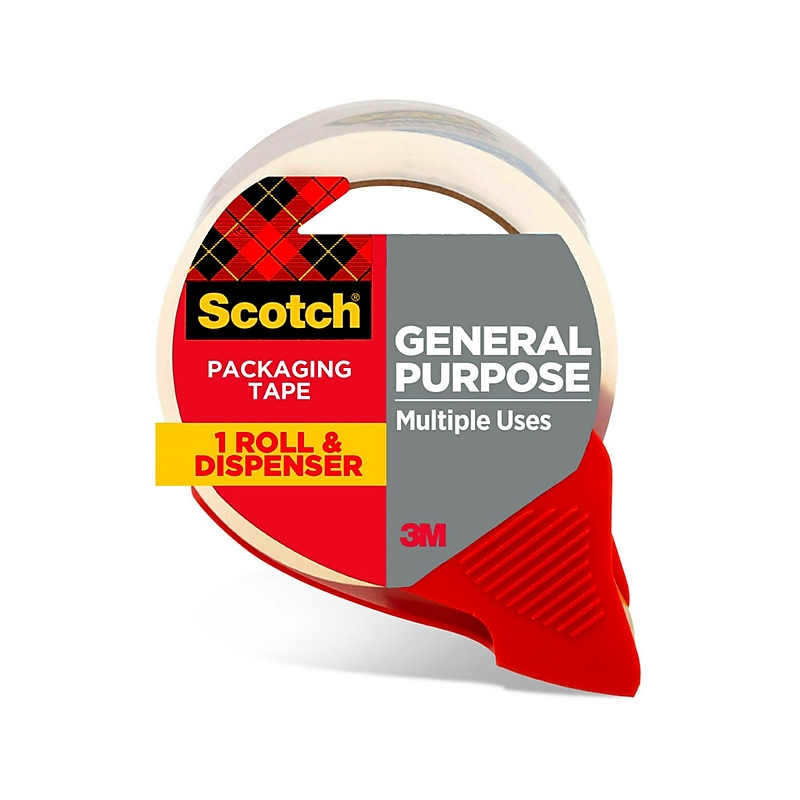 Scotch Packing Tape with Dispenser, 1.88" x 54.6 yds., Clear (3350-RD-36GC) image 1