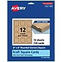 Avery Integrated Cards, 2" x 2", Matte Kraft Brown, 120/Pack (95292)~#|#~89B8B1B3-59C0-49FB-BAF54D2476ED4682_sc7