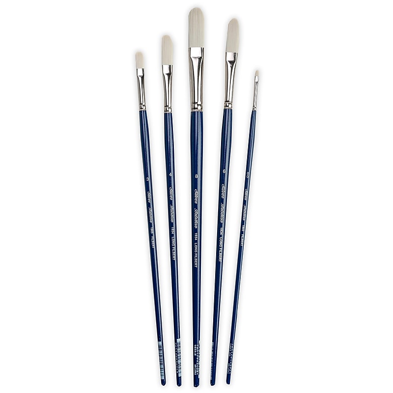 Silver Brush Bristlon Long Filbert Brushes, 5/Pack (SLVBR1953) image 1