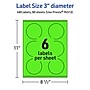 Avery Laser/Inkjet Multipurpose Circle Labels, 3" Dia., Neon Green, 480/Box (94513)~#|#~89BC4805-883C-4E97-B787190DB45A22E8_sc7