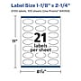 Avery Laser/Inkjet Oval  Waterproof Multipurpose Labels, 2.25"  Dia, White, 2100/Box (94054)~#|#~89BCB6A8-0B19-419D-8178A4131A214213_sc7