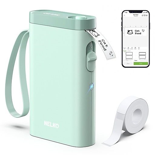 Nelko P21 Portable Bluetooth Thermal Label Printer, Green (P21GR