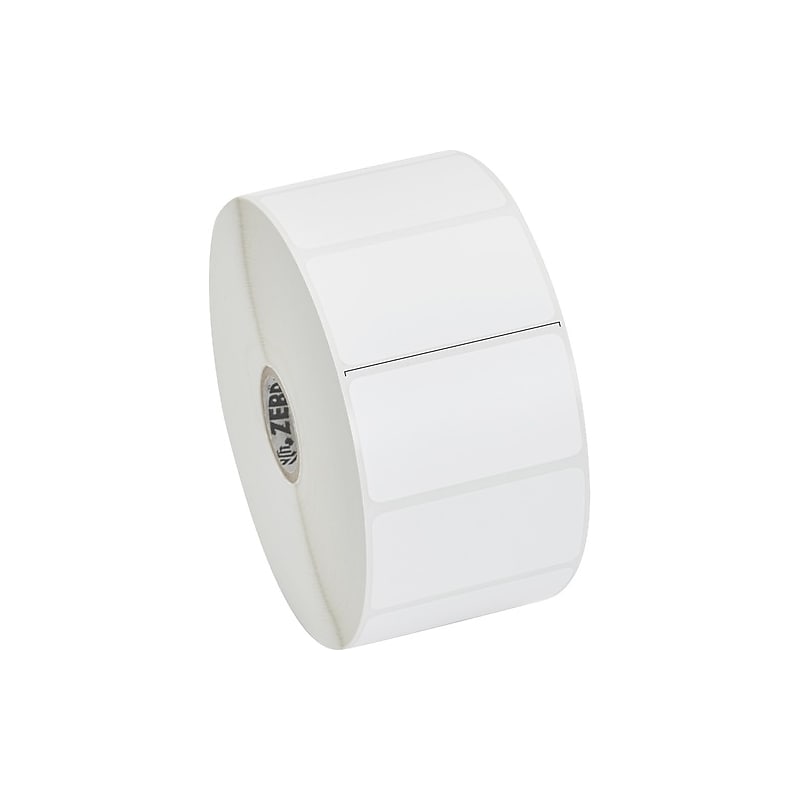 Zebra Z-Perform 2000D Permanent Adhesive Direct Thermal Label, 2 1/4" x 1 1/4", Bright White, 12 Rolls/Pack (10015781) image 1