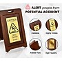 Alpine Industries Wet Floor Sign, 24" x 15", Rubber Wood/Brass (499-BRA)~#|#~89C2738F-5E1C-4A94-B7486A5E00334FD8_sc7