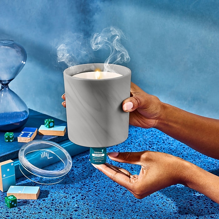 Lifelines Flameless Candle Diffuser, Marble (LL-14-3088) | Staples